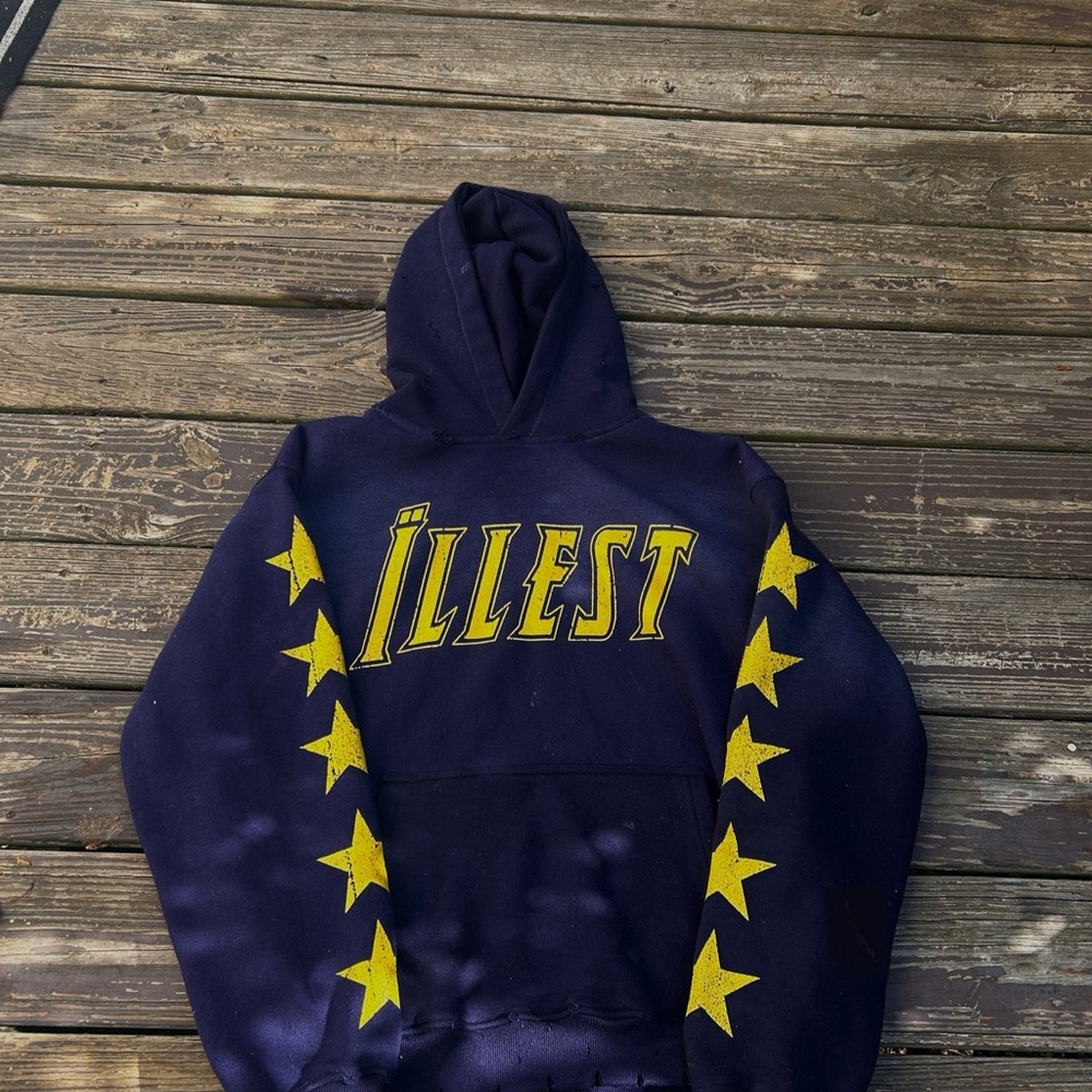 Navy Blue Hoodie with Yellow Stars
